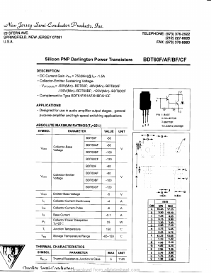 BDT60BF Datasheet PDF New Jersey Semiconductor