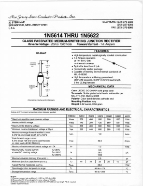 1N5616 Datasheet PDF New Jersey Semiconductor