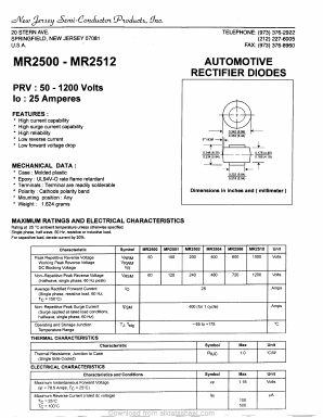 MR2501 Datasheet PDF New Jersey Semiconductor