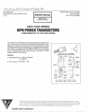 D44VH4 Datasheet PDF New Jersey Semiconductor