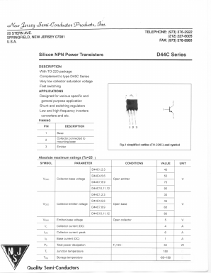 D44C6 Datasheet PDF New Jersey Semiconductor