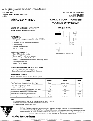 SMAJ130C Datasheet PDF New Jersey Semiconductor