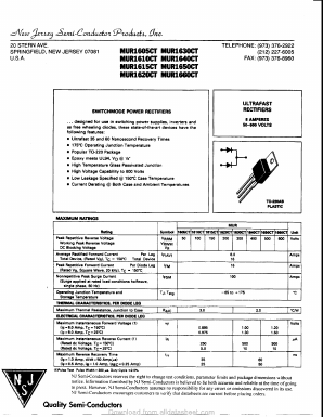 MUR1660CT Datasheet PDF New Jersey Semiconductor