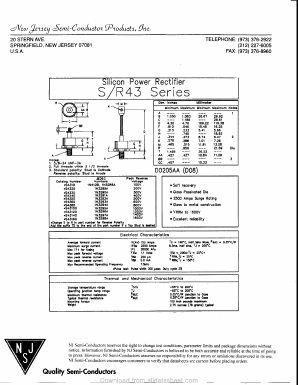 1N3293 Datasheet PDF New Jersey Semiconductor