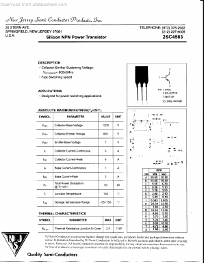 C4583 Datasheet PDF New Jersey Semiconductor