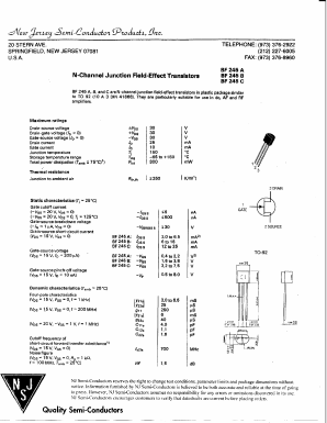 BF245C Datasheet PDF New Jersey Semiconductor