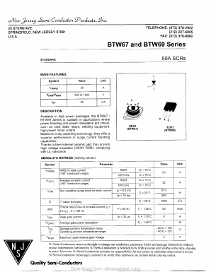 BTW67-1200 Datasheet PDF New Jersey Semiconductor