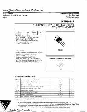 MTP3055E Datasheet PDF New Jersey Semiconductor