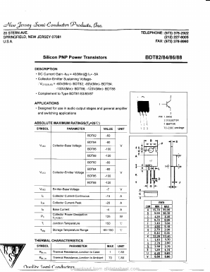 BDT84 Datasheet PDF New Jersey Semiconductor