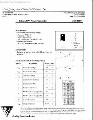 2SC4550 Datasheet PDF New Jersey Semiconductor