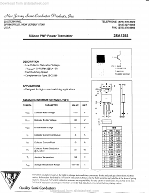 A1293 Datasheet PDF New Jersey Semiconductor