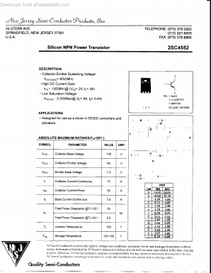 C4552 Datasheet PDF New Jersey Semiconductor