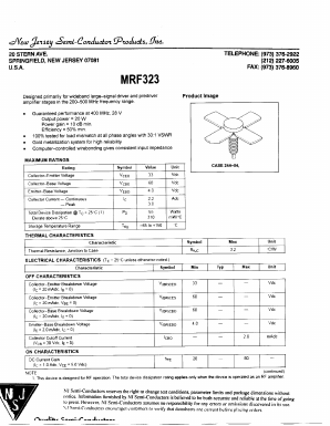 MRF323 Datasheet PDF New Jersey Semiconductor