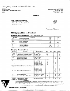 2N6515 Datasheet PDF New Jersey Semiconductor