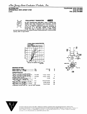 40822 Datasheet PDF New Jersey Semiconductor