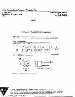 BLX65 Datasheet PDF New Jersey Semiconductor