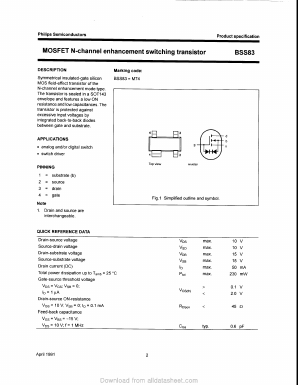 BSS83 Datasheet PDF New Jersey Semiconductor