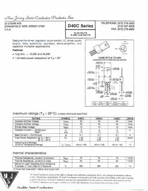 D40C4 Datasheet PDF New Jersey Semiconductor