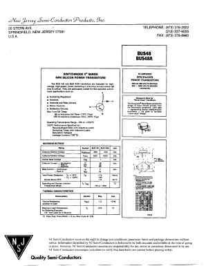 BUS48A Datasheet PDF New Jersey Semiconductor
