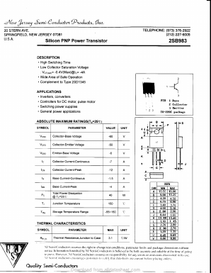 2SB983 Datasheet PDF New Jersey Semiconductor