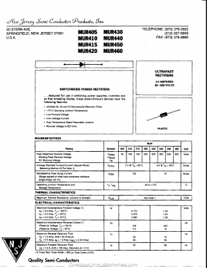 MUR460 Datasheet PDF New Jersey Semiconductor
