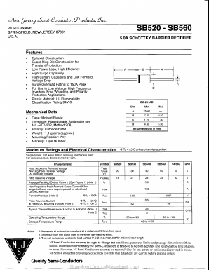 SB540 Datasheet PDF New Jersey Semiconductor