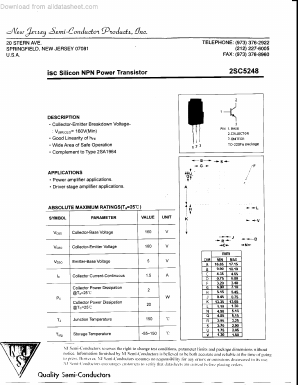 2SC5248 Datasheet PDF New Jersey Semiconductor