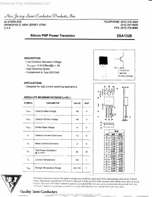 A1328 Datasheet PDF New Jersey Semiconductor
