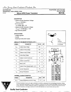 BDY46 Datasheet PDF New Jersey Semiconductor