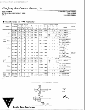 2SC2466 Datasheet PDF New Jersey Semiconductor