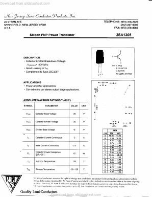 A1305 Datasheet PDF New Jersey Semiconductor