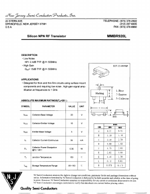 MMBR920L Datasheet PDF New Jersey Semiconductor