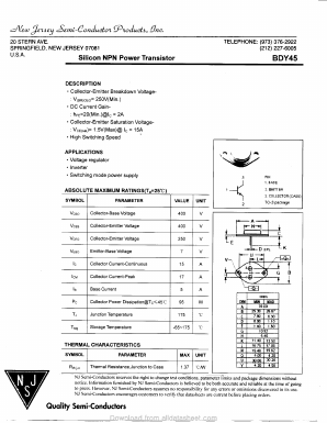 BDY45 Datasheet PDF New Jersey Semiconductor