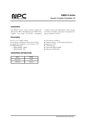 SM5013 Datasheet PDF Nippon Precision Circuits 