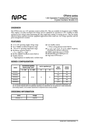 CF5016 Datasheet PDF Nippon Precision Circuits 