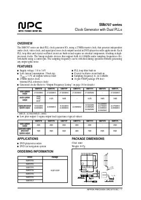 SM8707GV Datasheet PDF Nippon Precision Circuits 