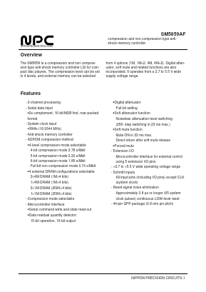 SM5859AF Datasheet PDF Nippon Precision Circuits 