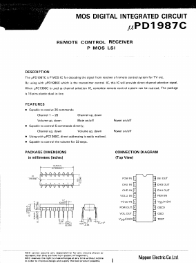 UPD1987C Datasheet PDF Nippon Precision Circuits 
