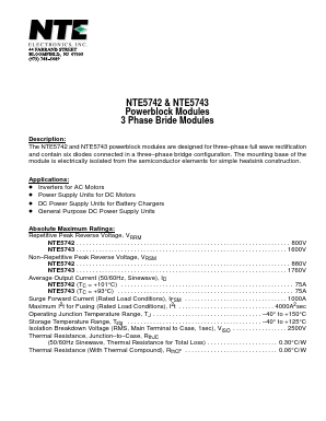 NTE5742 Datasheet PDF NTE Electronics