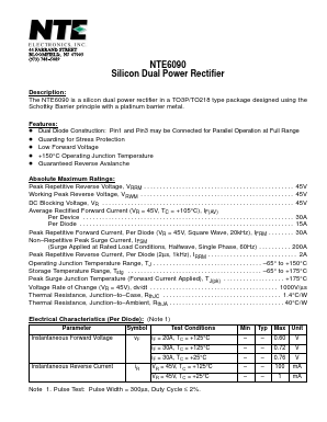 NTE6090 Datasheet PDF NTE Electronics