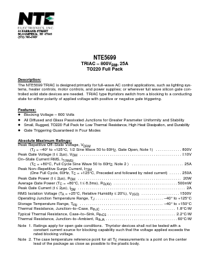 NTE5699 Datasheet PDF NTE Electronics