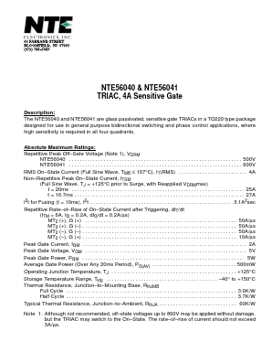 NTE56040 Datasheet PDF NTE Electronics