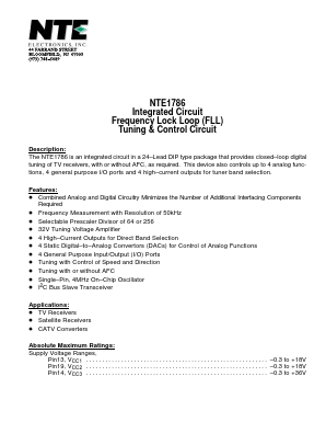 NTE1786 Datasheet PDF NTE Electronics