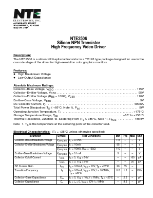 NTE2506 Datasheet PDF NTE Electronics