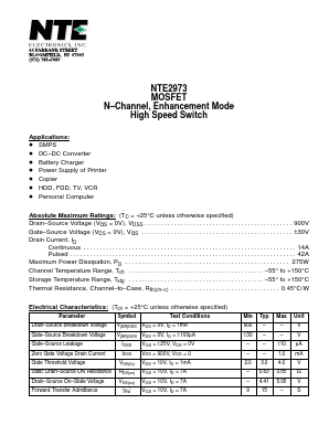 NTE2973 Datasheet PDF NTE Electronics