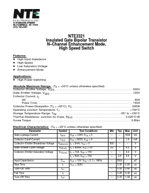 NTE3321 Datasheet PDF NTE Electronics