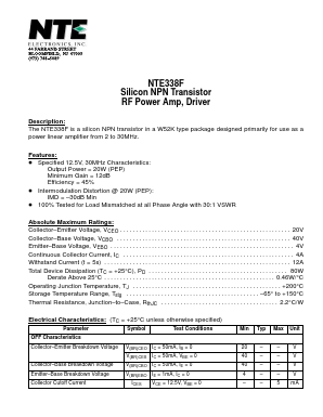 NTE338 Datasheet PDF NTE Electronics