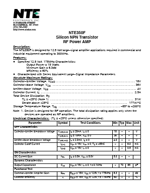 NTE350F Datasheet PDF NTE Electronics