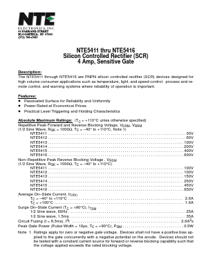 NTE5415 Datasheet PDF NTE Electronics