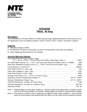 NTE56028 Datasheet PDF NTE Electronics